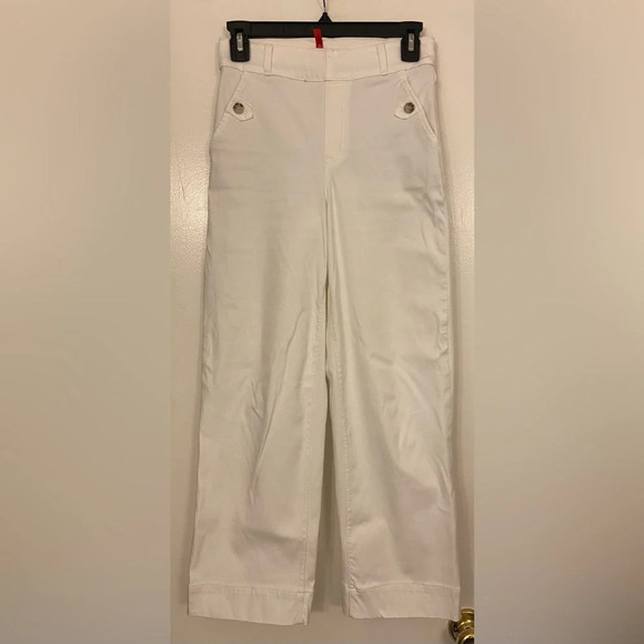 SPANX Twill Cropped Wide Leg Pant Bright White Size Small - Picture 4 of 7
